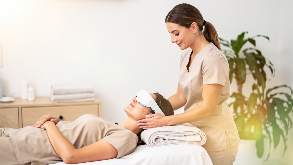 Professionnel du bien-être utilisant le PSIO en cabinet